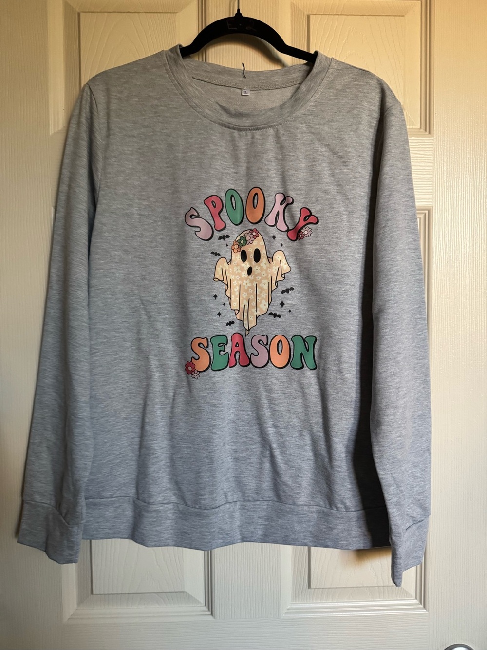 NWT Gray 'Spooky Season' Graphic Crewneck Sweatshirt, Various Sizes